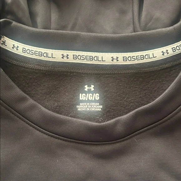 UNDER ARMOUR BASEBALL⚾️Black HOODIE Silver & White Logo Size Large - Picture 6 of 10